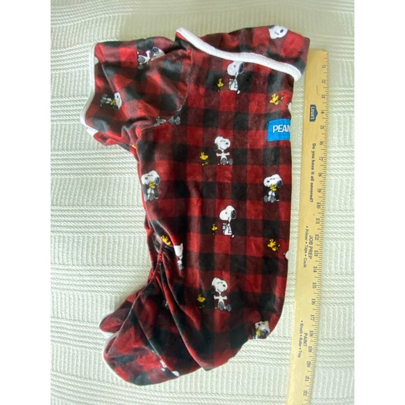 Snoopy Peanuts Dog Pajamas red and black plaid Berkshire Pet collection Medium - Picture 11 of 11